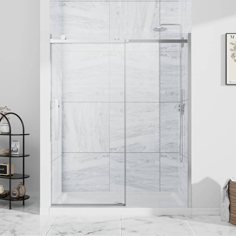 Silver Obsidian 60 in. W x 74 in. H Single Sliding Frameless Shower Door in Chrome with Clear 5/16 in. Glass price history on PriceWatchPro