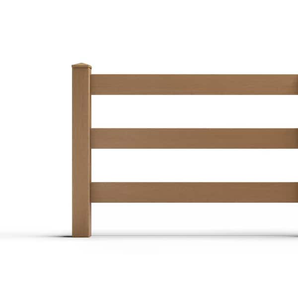 Natures Composites Composite Traditional 3-Board Ranch Rail (3.5 ft. H x 5.75 ft. W) Timber Brown