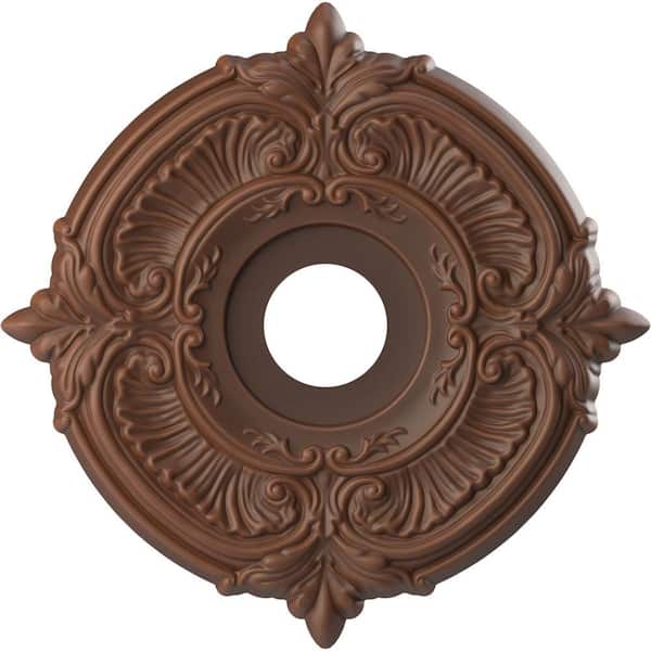 Ekena Millwork 1 in. x 16 in. O.D. x 3-1/2 in. I.D. P Attica Thermoformed PVC Ceiling Medallion Universal Aged Metallic Rust
