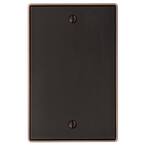 Ansley 1 Gang Blank Metal Wall Plate - Aged Bronze