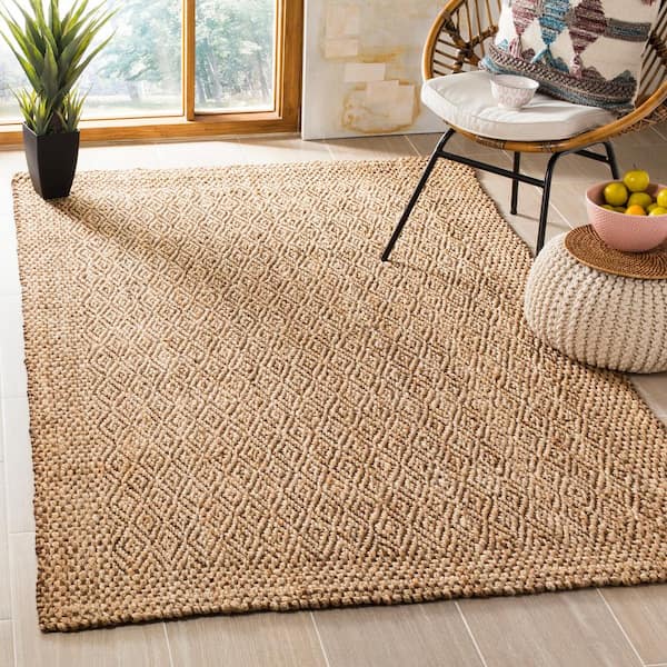 Natural Fiber Beige/Brown Doormat 2 ft. x 4 ft. Woven Diamond Area Rug