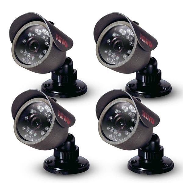 Revo 450 TVL Indoor/Outdoor Bullet Surveillance Cameras (4-Pack)