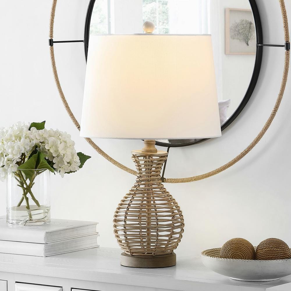 Flora 24 in. Gray Table Lamp with White Shade price history on PriceWatchPro