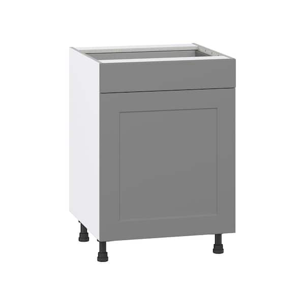 J COLLECTION Bristol Painted Slate Gray Shaker Assembled Base Kitchen ...