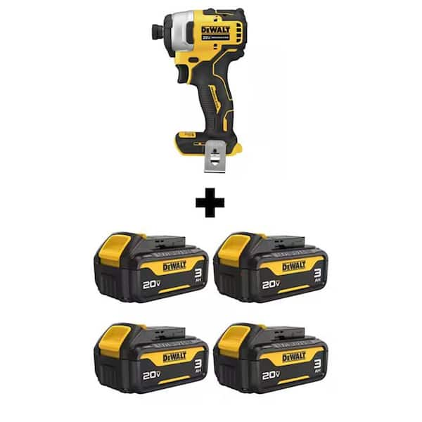 Dewalt Atomic 20v Max Lithium Ion Cordless Brushless Compact 14 In Impact Driver With 4 20v 0751