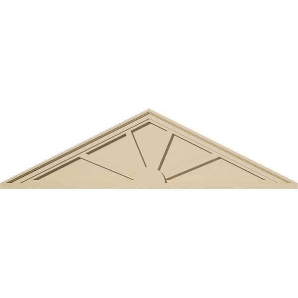 52-in W x 14-in H x 2-in P (Pitch 6/12) Peaked Cap 4-SpokeSignature Urethane Pediment, Primed Tan