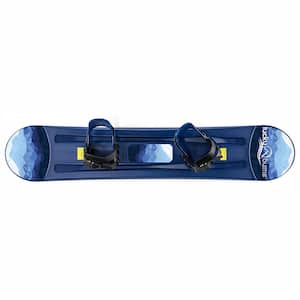 120cm Snow Kids Plastic Snowboard with Adjustable Bindings, Blue
