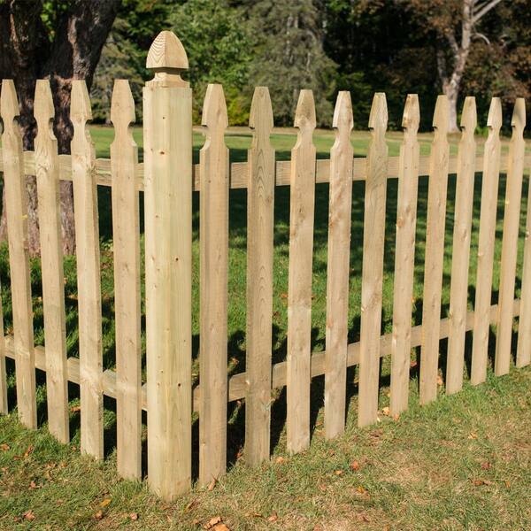3.5 ft. x 8 ft. Pressure-Treated Pine French Gothic Fence