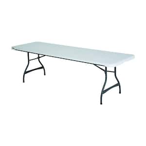 96 in. White Plastic Folding Banquet Table