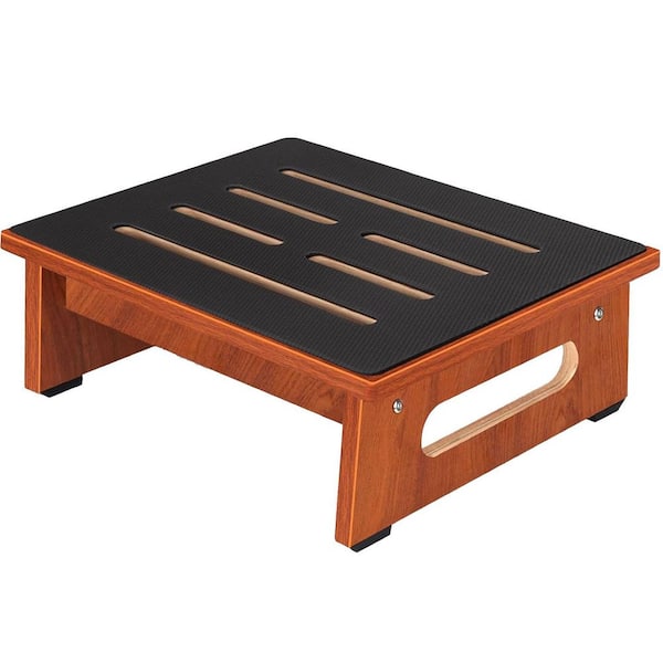 Heavy Duty Wooden Step Stool for Adults and Seniors with Non-Slip Rubber Surface, 450 lbs. Capacity