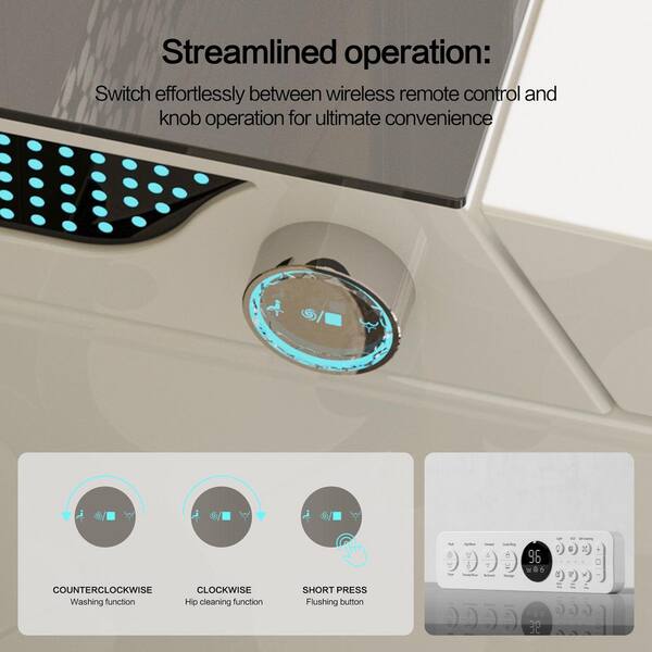 Yulika DJ-963-E Elongated Luxury Smart Toilet with Bidet Seat, Auto Functions