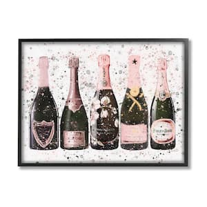 Stupell Industries Assorted Champagne Bottles Trendy Pink Paint