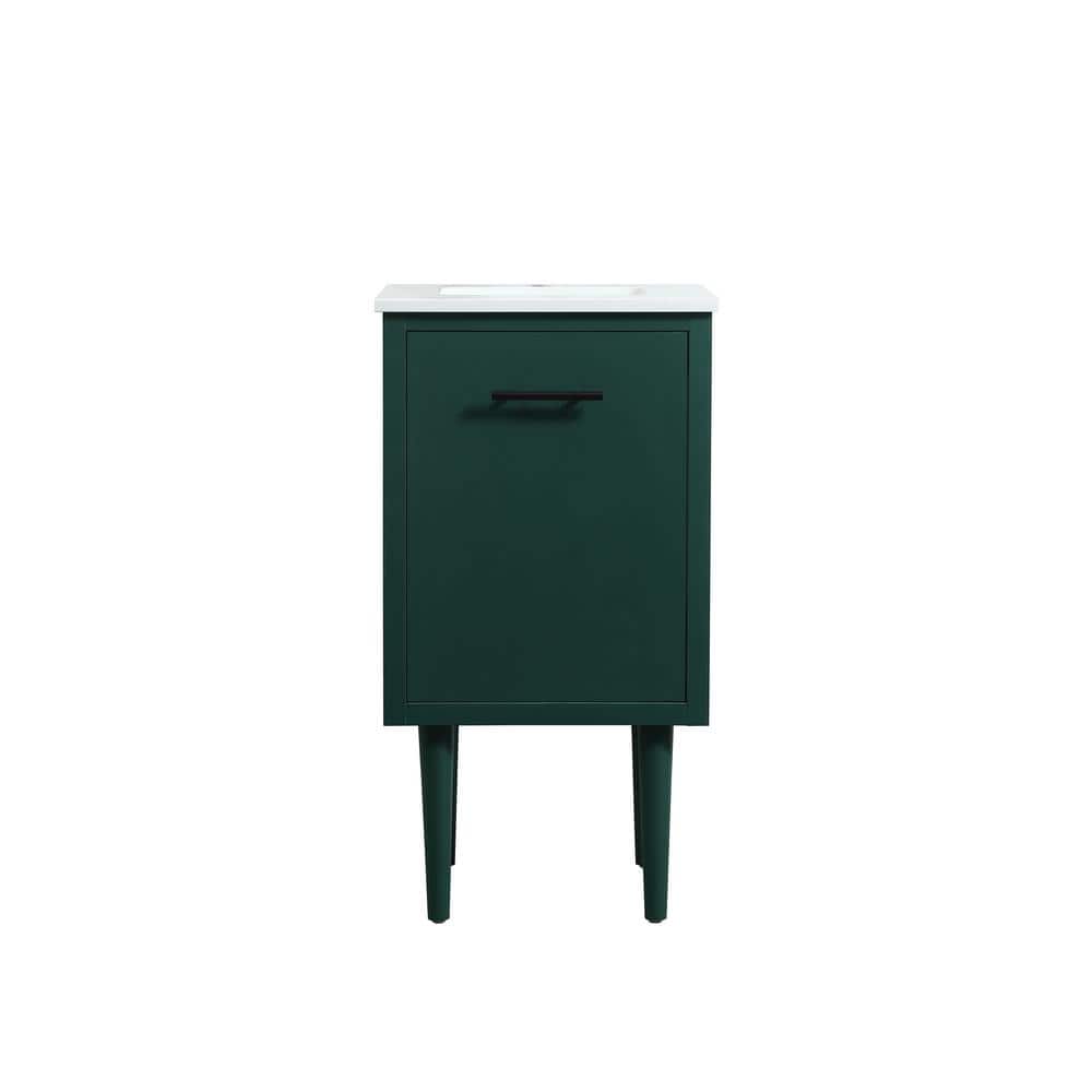 Simply Living 18 in. W x 19 in. D x 33.5 in. H Bath Vanity in Green with Iv