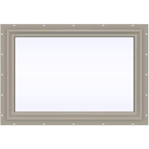 35.5 in. x 23.5 in. V-2500 Series Desert Sand Vinyl Picture Window w/ Low-E 366 Glass