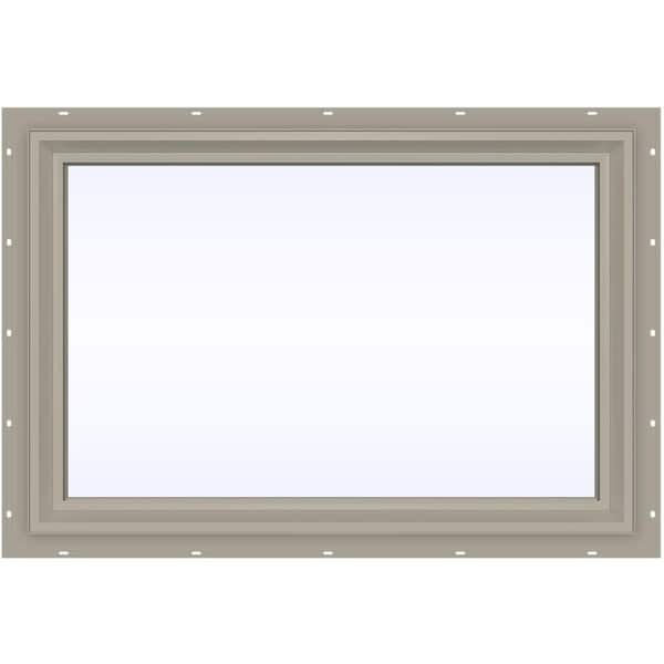 JELD-WEN 35.5 in. x 23.5 in. V-2500 Series Desert Sand Vinyl Picture Window w/ Low-E 366 Glass
