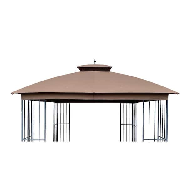 APEX GARDEN Canopy Top for 10 ft. x 10 ft. Brown Metal Square Semi- Gazebo Model #TPGAZ9116/#TPGAZ9116A/#TPGAZ9116B (Top Only) (Tan)