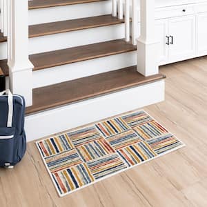 Tormes Multi 1 ft. 8 in. x 2 ft. 10 in. Machine Washable Area Rug