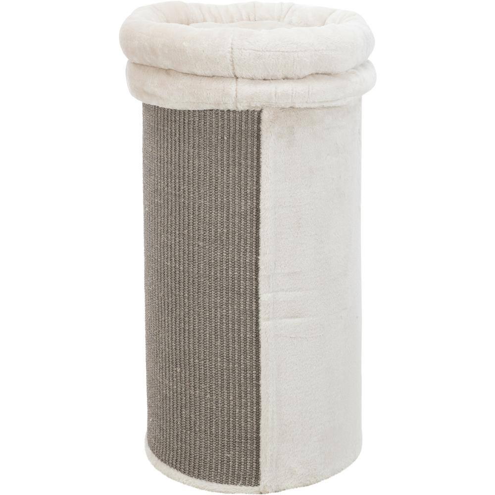 Gray and Taupe Sisal 2-Story Cat Tower with Removable Cushions