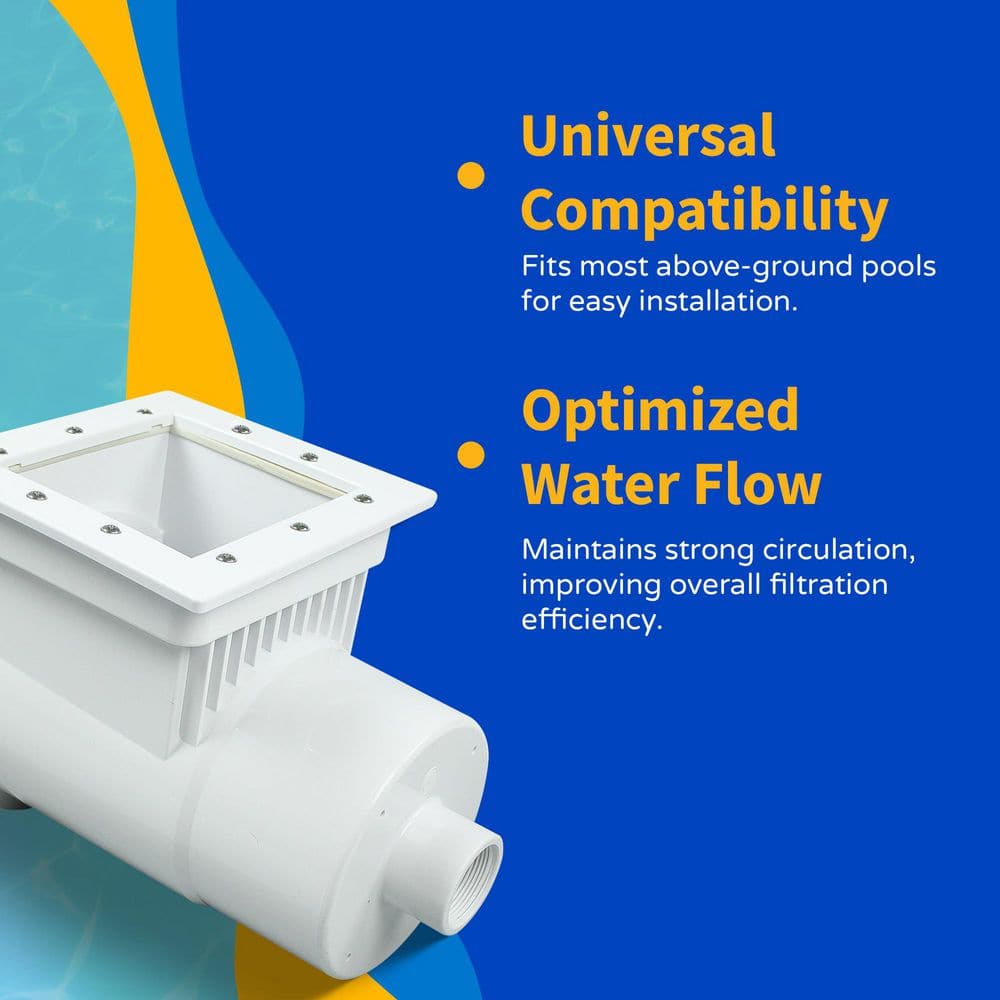 White Durable Standard Pool Skimmer and Return System