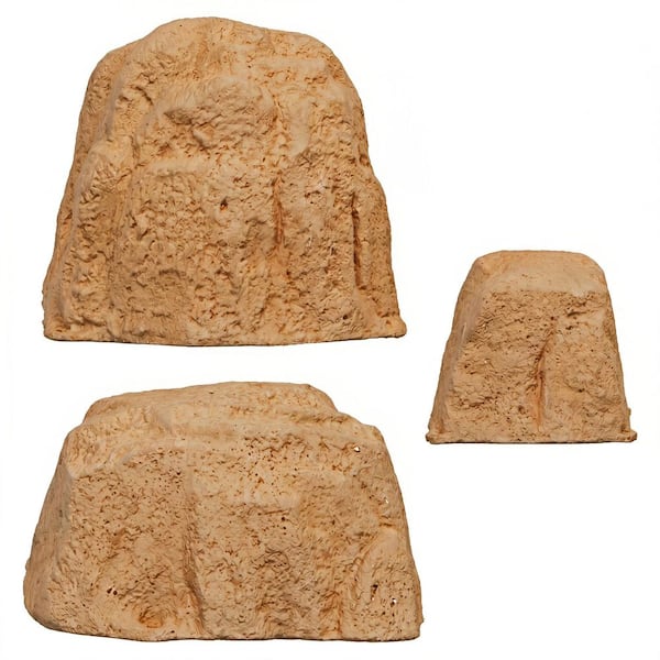 Sunnydaze 3-Piece Faux Landscape Rock Set - Sand DG-244-COMBO