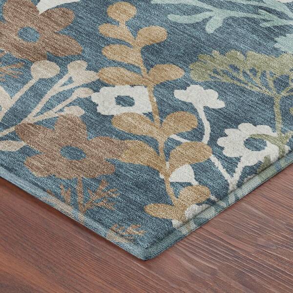 Mayfield Premium Machine Washable Abstract AMF2334 Denim 2 ft. x 3 ft. Accent Rug