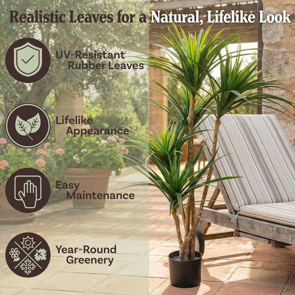 Pure Garden 51 in. Green Artificial Yucca Trees (Set of 2) 50
