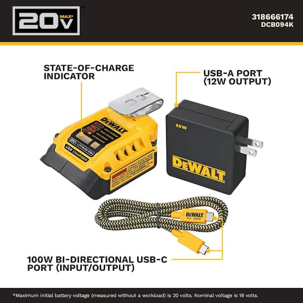 20V MAX Charger and USBC Adaptor Kit