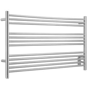 Amplia Dual 12-Bar Hardwired and Plug-In Electric Towel Warmer in Brushed Stainless Steel