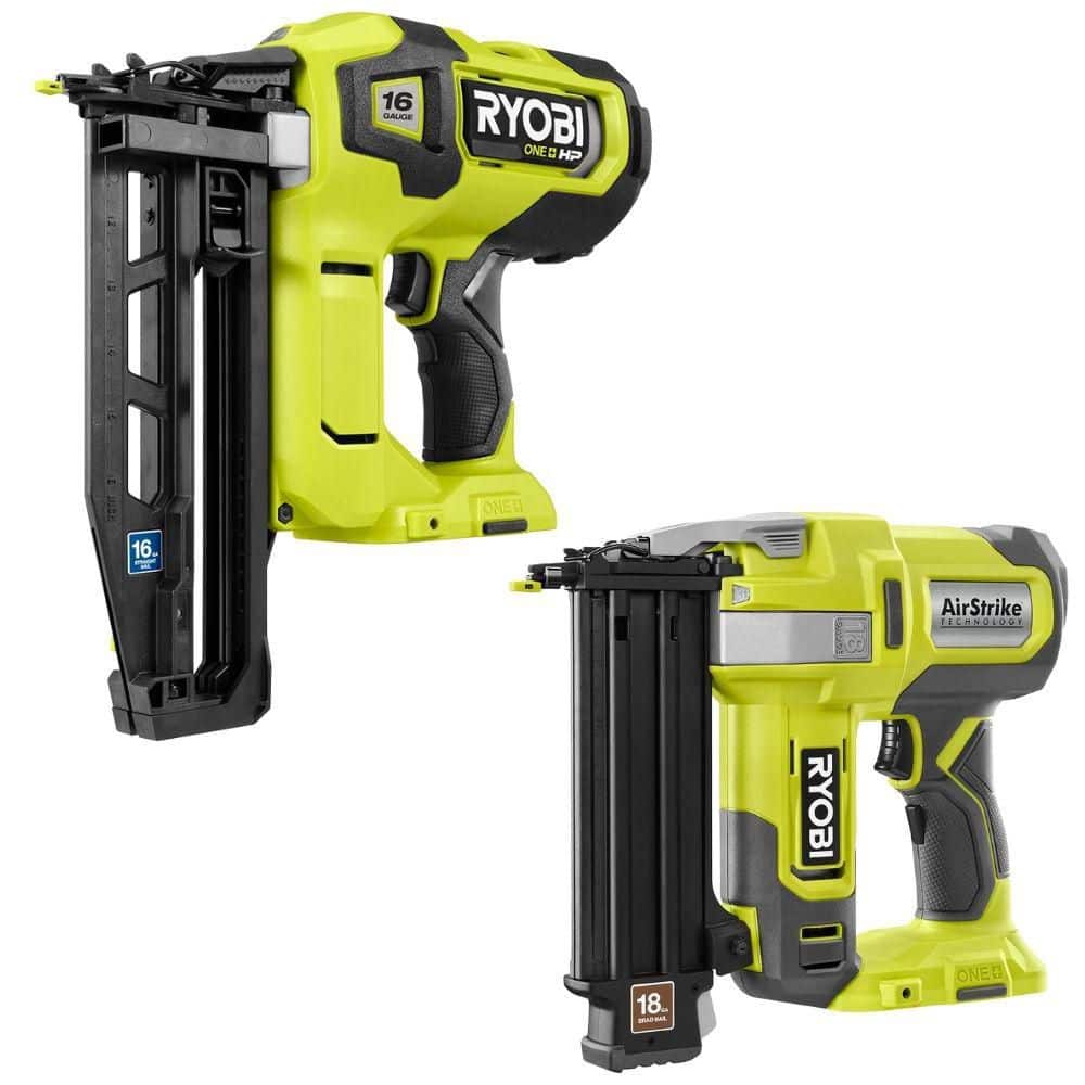 ONE+ HP 18V Brushless Cordless 16-Gauge Straight Finish Nailer (Tool Only) with ONE+ 18V 18-Gauge AirStrike Brad Nailer price history on PriceWatchPro