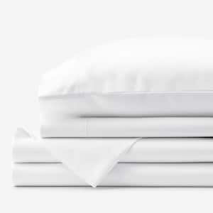 Legends Hotel Supima Cotton Wrinkle-Free 4-Piece White Sateen King Sheet Set