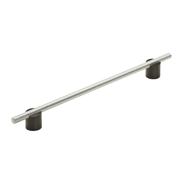 Amerock Transcendent 10-1/16 in. (256mm) Modern Matte Black/Polished Nickel Bar Cabinet Pull