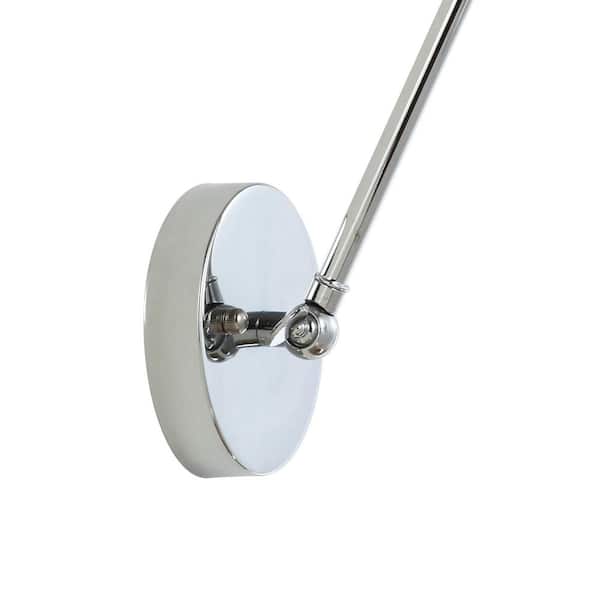 JONATHAN Y Rover 7 in. Adjustable Arm Metal LED Chrome Wall Sconce 