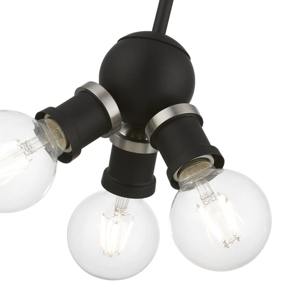 Lansdale 3-Light Black and Brushed Nickel Indoor/Outdoor Pendant