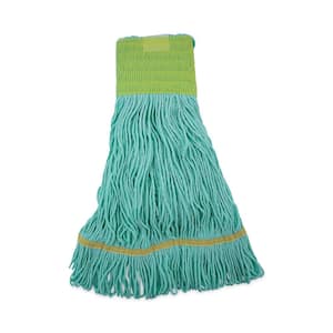 EcoMop Medium Size Recycled Fibers Looped-End Mop Head in Green (12-Carton)