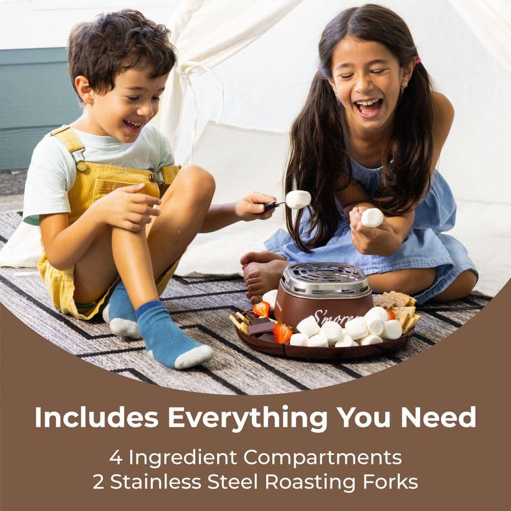 Brown Stainless Steel Indoor Electric S'mores Maker with Trays