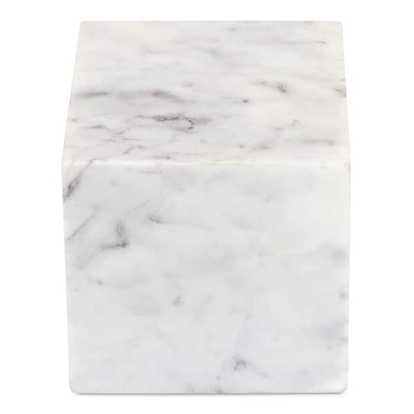 Ysabel White 3.5 in. x 3.5 in. Square Purple Marble Stone Tabletop Accent