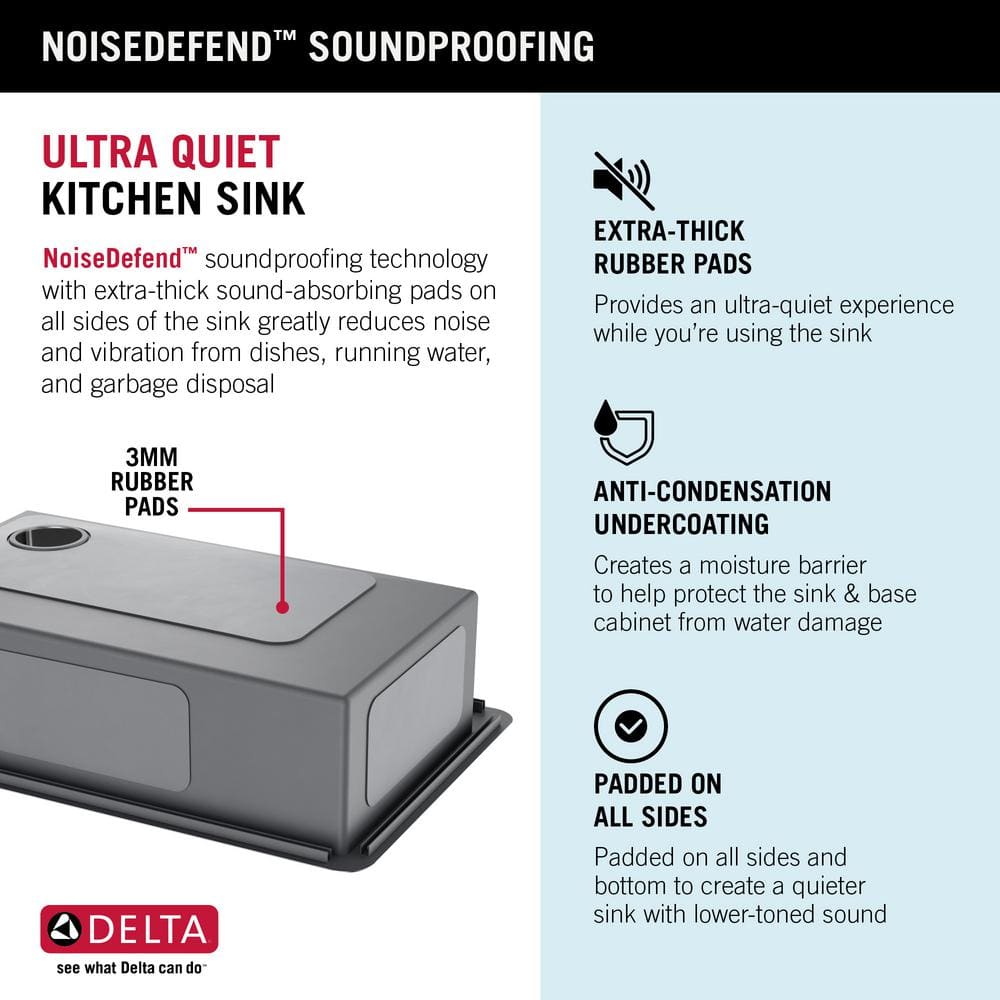 Delta 33" Stainless Steel Drop-In Single Bowl Kitchen Sink with Accessories