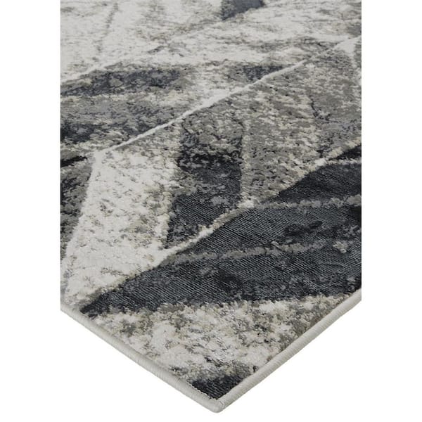 Gray and Black Geometric 13 ft. x 20 ft. Area Rug