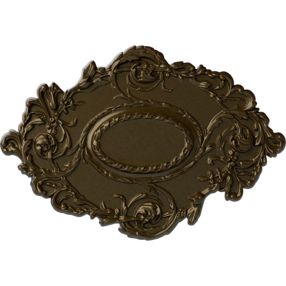 Kinsley Brass Flowing Leaf Ceiling Medallion, 30.38" x 20.75"