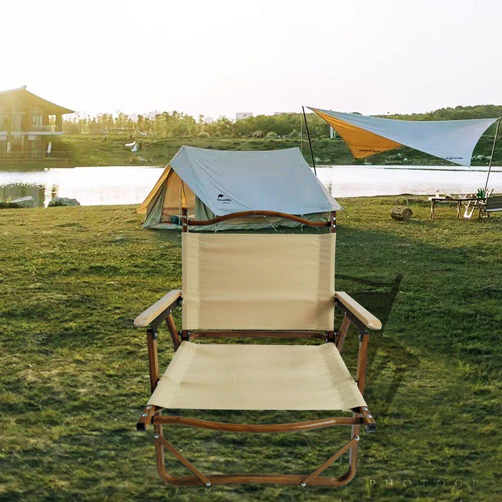 Comfy Family Outing Natural Aluminum Folding Lawn Chair-Heavy-Duty 250 lbs.