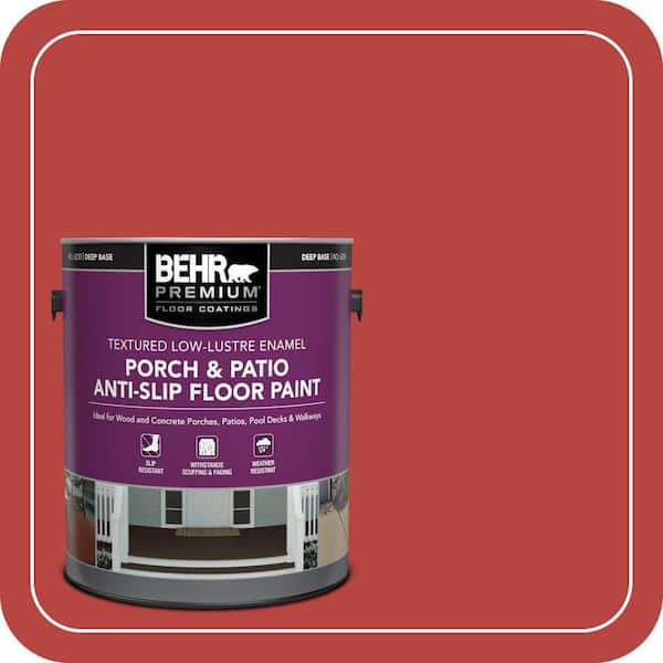 1 gal. #OSHA-5 OSHA SAFETY RED Textured Low-Lustre Enamel Interior/Exterior Porch and Patio Anti-Slip Floor Paint