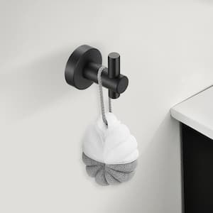 Round knob Bathroom Robe/Towel Hook in Matte Black (2-Pack)