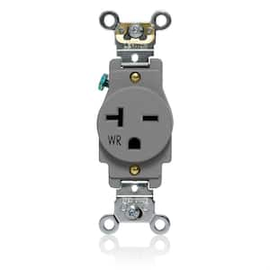 20-Amp 250-Volt Industrial Grade Weather Resistant Corrosion Resistant Single Outlet/Receptacle Gray (1-pack) (W5461-GY)