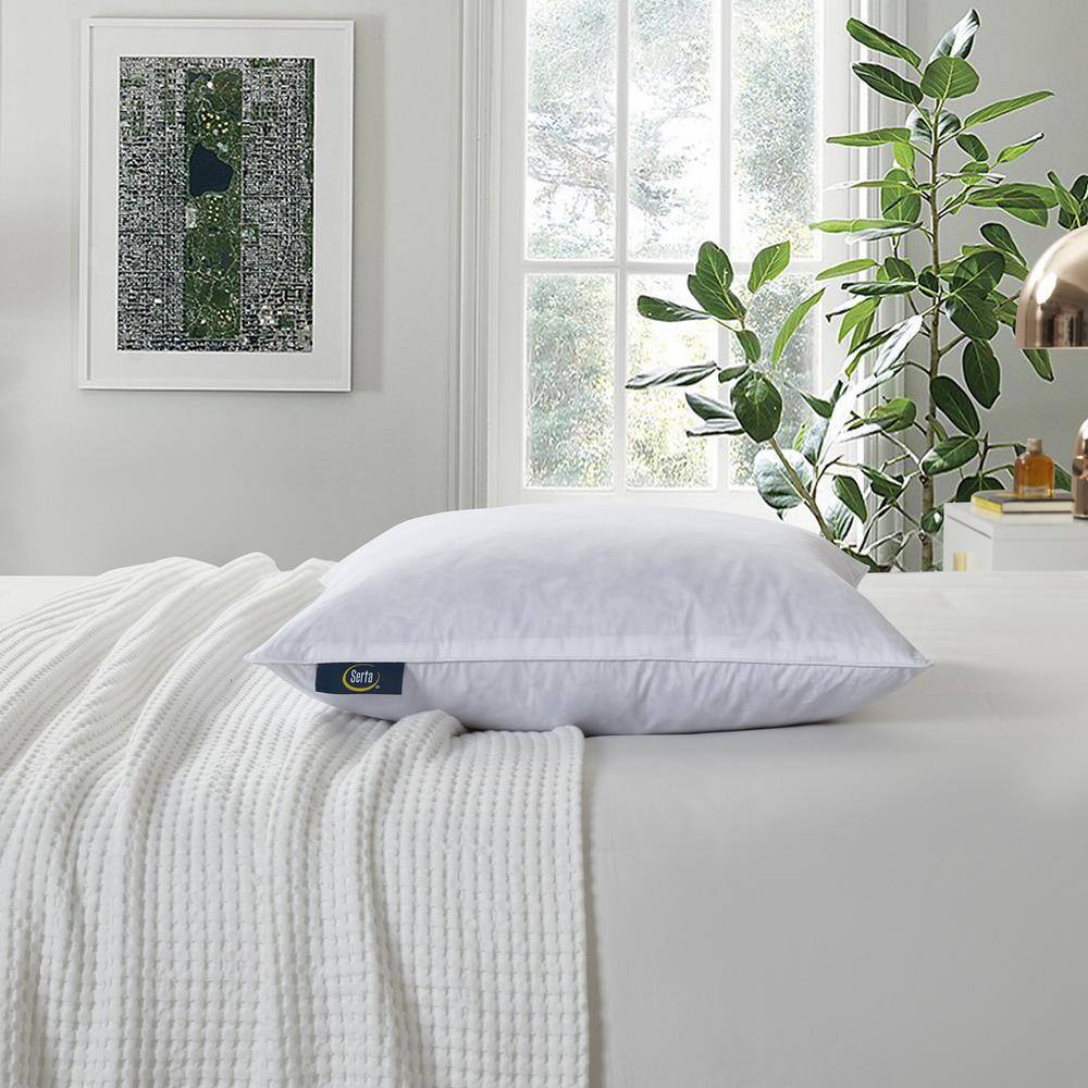Medium White Cotton Feather Fill Decorative Pillow Set