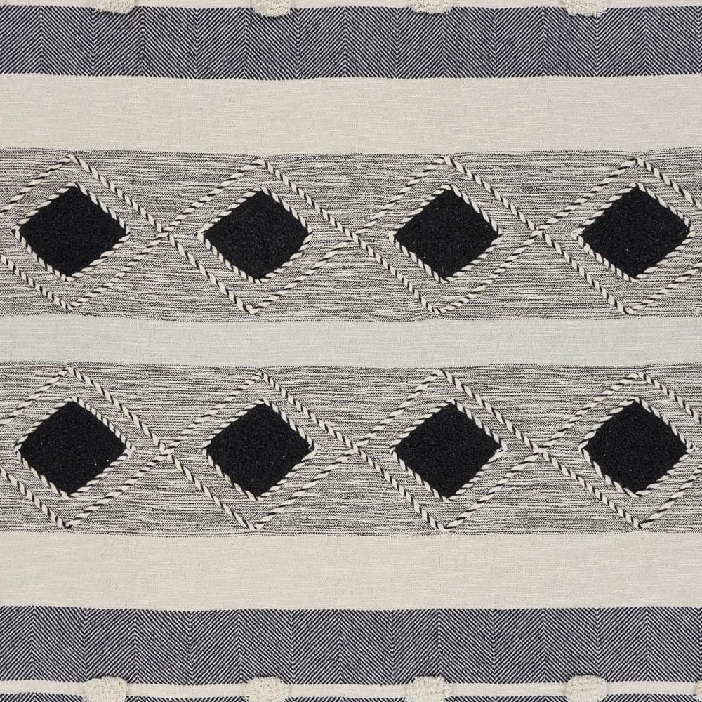 Organic Cotton Gray and Black Geometric Throw Blanket