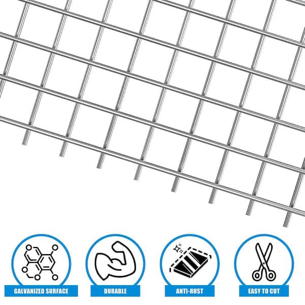 Fencer Wire 1/2 in. x 2 ft. x 100 ft. 19-Gauge Hardware Cloth, Galvanized Welded Cage Wire Poultry Netting Square Chicken Fencing