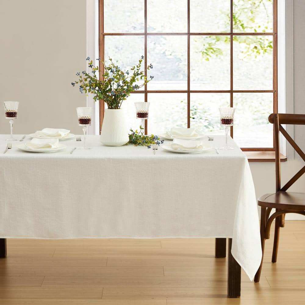 "Bristow Solid Texture Tablecloth, White - 60""W x 144""L" price history on PriceWatchPro