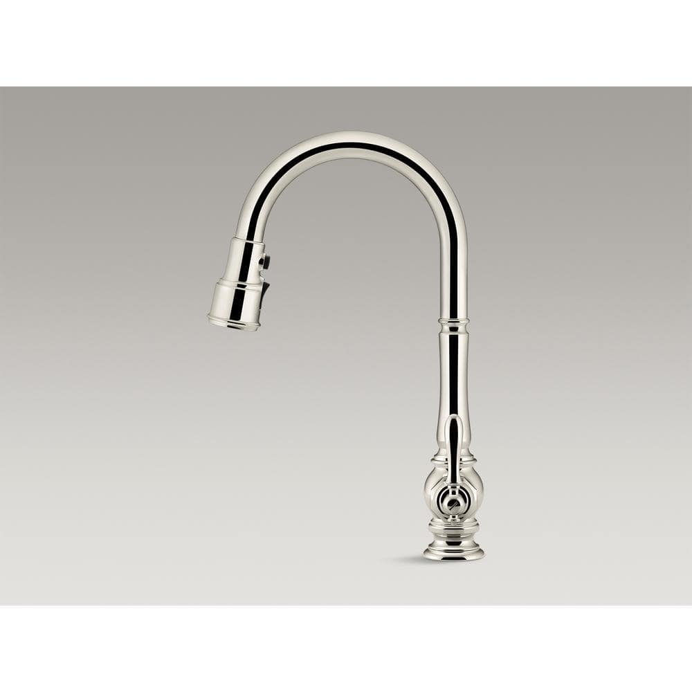 Polished Nickel Pull Down Single Handle Kitchen Faucet