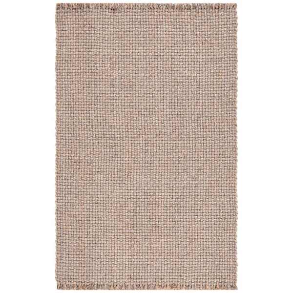 SAFAVIEH Natural Fiber Beige/Gray 5 ft. x 8 ft. Woven Striped Area Rug