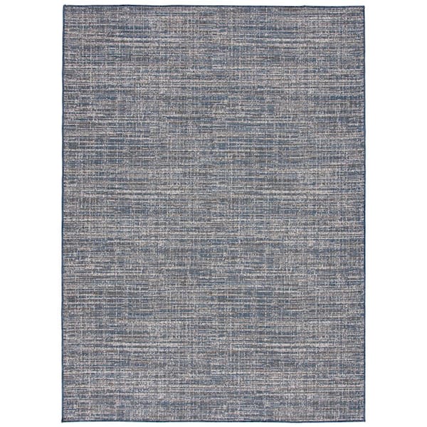 StyleWell Cobalt/Ecru 8 ft. x 10 ft. Modern Polypropylene Indoor/Outdoor Area Rug